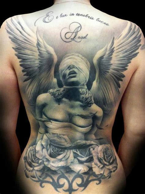 Crying Angel Back Piece Angel Tattoo Designs Tattoos Portrait Tattoo