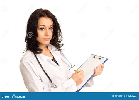 Nurse Or Doctor Writing On A Clipboard Stock Image Image Of Clinical