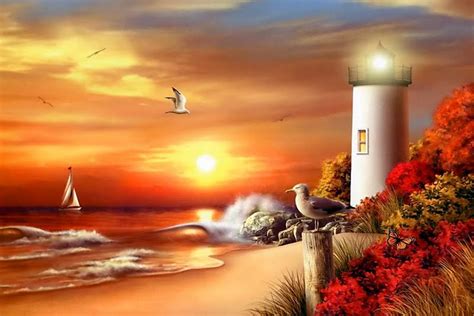 Fall Lighthouse Desktop Wallpaper Wallpapersafari