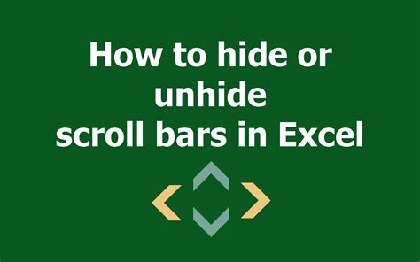 How To Hide Or Unhide Excel Scroll Bar Hot Sex Picture