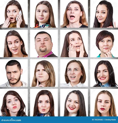 Collage Of Woman Different Emotions Stock Photo Image Of Laughing