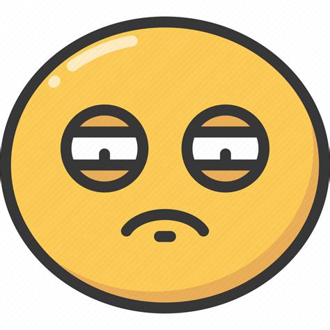 Emoji Emoticon Exhausted Sad Sadness Tired Icon Download On