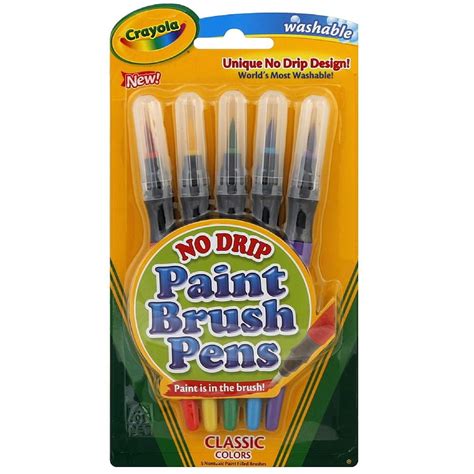 Crayola Washable No Drip Paint Brush Pens 5 Count Pack Of 2 Walmart