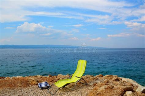 Yellow Beach Chair Stock Image Image Of Shore Beautiful 78844071