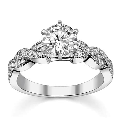 Sterling Silver Simulated Diamond Engagement Rings Sterling Silver Classic Simulated Round