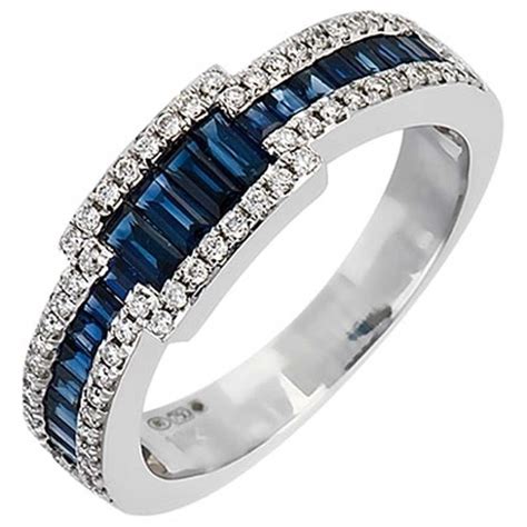 18ct White Gold Sapphire Diamond Fancy Eternity Ring 18dr326 S W
