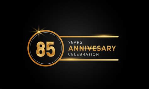 85 Year Anniversary Celebration Golden And Silver Color With Circle