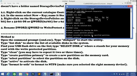 Remove write protection from sd card with diskpart. how to remove write protection on a sd card using cmd - YouTube