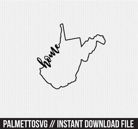 West Virginia Home Svg Dxf File Instant Download Stencil Etsy