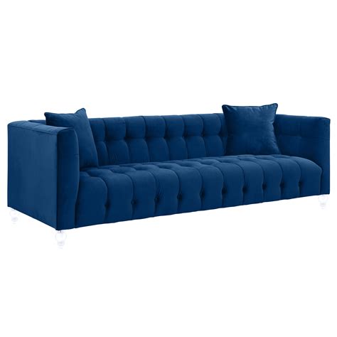 Bea Navy Velvet Sofa Tov Furniture