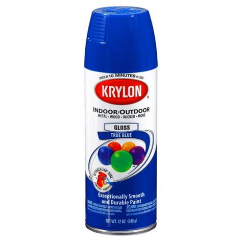 Krylon Colormaster Spray Paint 12 Oz Gloss Finish True Blue