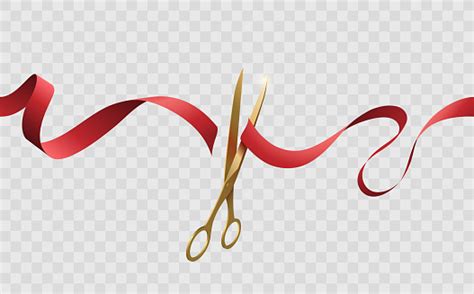 Grand Opening Cutting Red Ribbon Stock Illustration Download Image