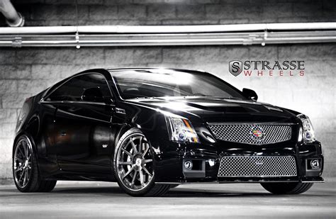 Cadillac Cars Coupe Cts V Strasse Tuning Wheels Black Wallpaper
