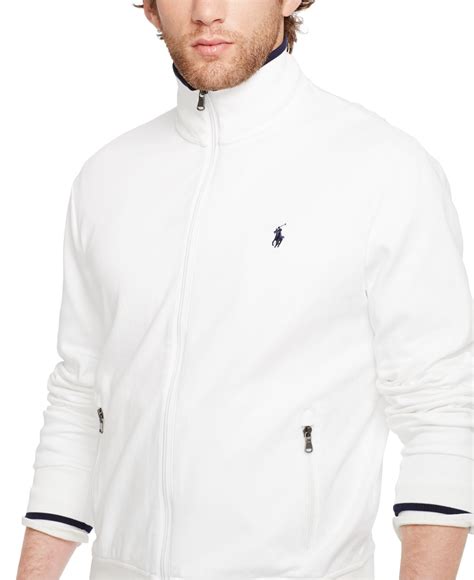 Polo Ralph Lauren Full Zip Track Jacket In White For Men Lyst