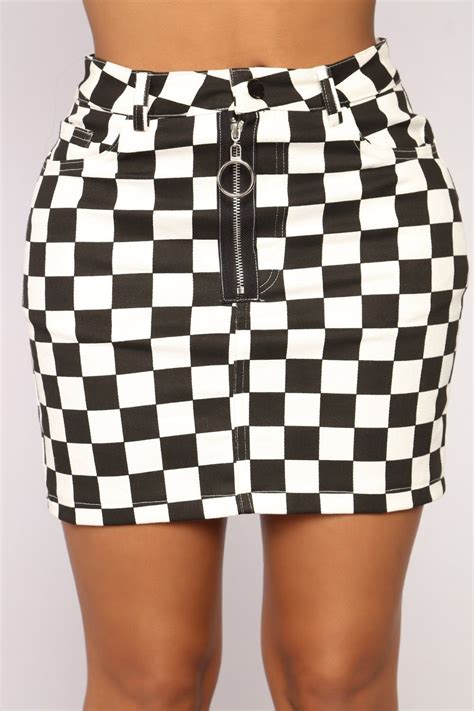Kira Checkered Skirt Blackwhite Buy Skirts Mini Skirts White Skirts Black White Fashion