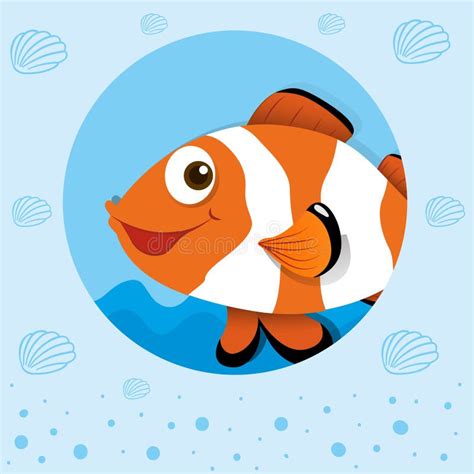 Clownfish With Happy Face Stock Vector Illustration Of Adorable 61343562