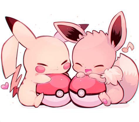 Pokemon Cute Eevee And Pikachu