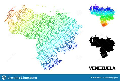 Vector Spectral Dotted Map Of Venezuela Stock Vector Illustration Of