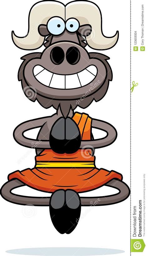 Smiling Cartoon Ox Monk Stock Vector Illustration Of