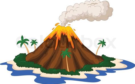 Vector Illustration Of Volcanic Island Stock Vector