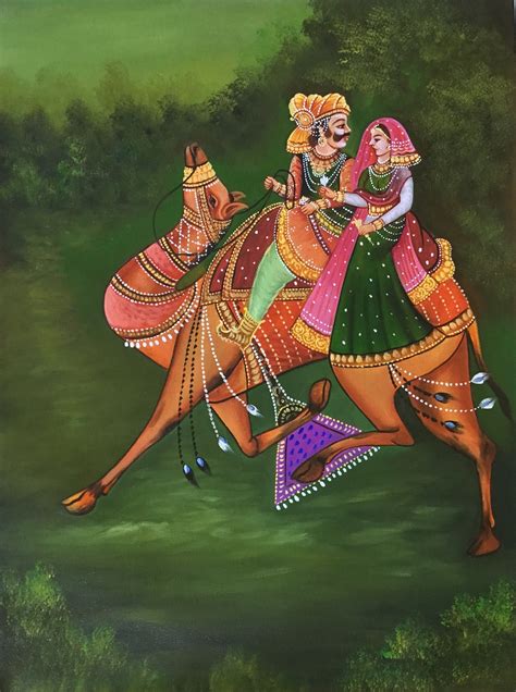 Easy Rajasthani Folk Art Painting Download Free Mock Up
