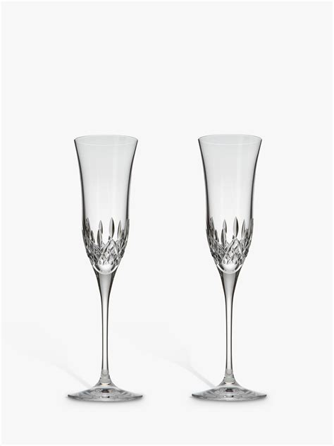 Waterford Crystal Lismore Essence Cut Lead Crystal Champagne Flutes Set Of 2 150ml