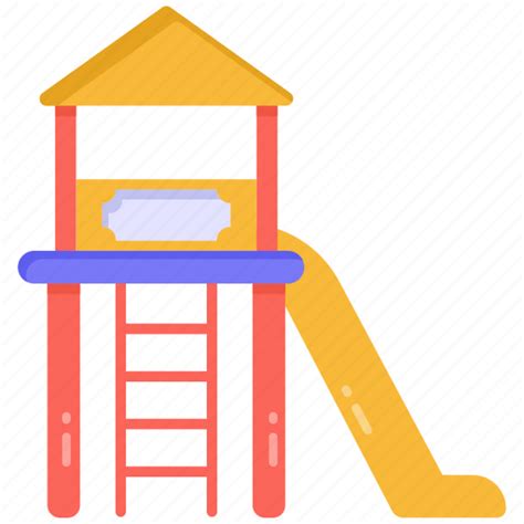 Kindergarten Playground Playhouse Garden Slide Kids Playground Icon