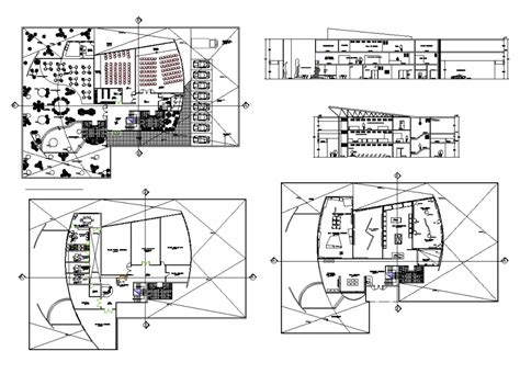 Plan And Elevation Of Museum Of Modern Art Design Dwg File Museum Of