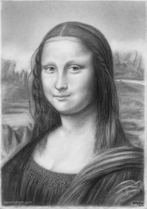 A Pencil Portrait Of The Mona Lisa Dave Higham Pencil Drawings Pencil Art Drawings Pencil