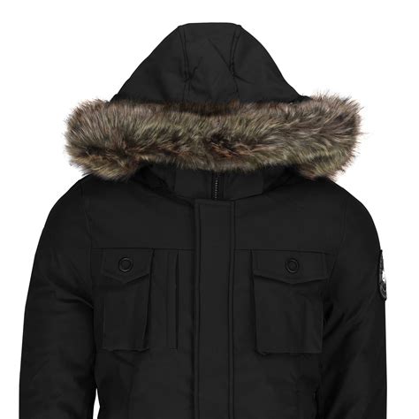 Mens Boys Heavy Weight Fur Trim Hood Parka Parker Jacket Padded Warm Winter Coat | eBay