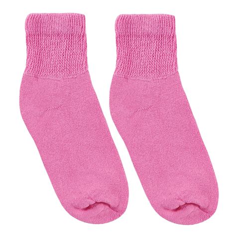 sock sales usa women s 3 pack sensitive feet quarter crew socks hot pink