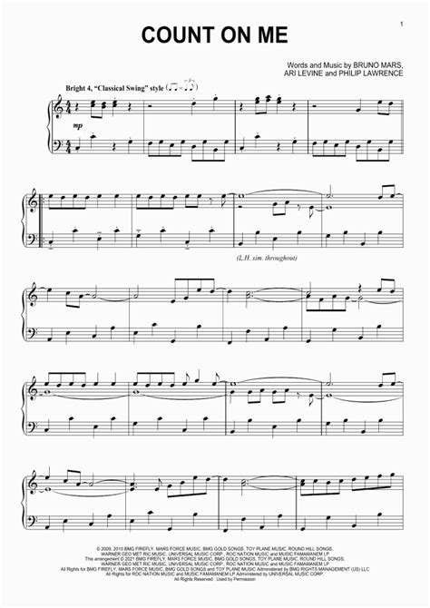 Count On Me Piano Sheet Music OnlinePianist