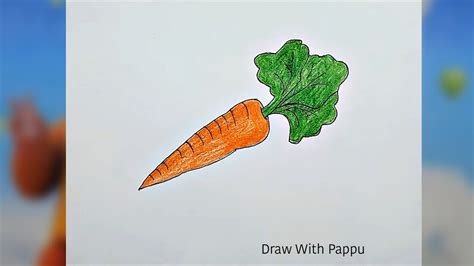 Carrot Drawing Easy How To Draw Carrot Step By Step Oil Pastel
