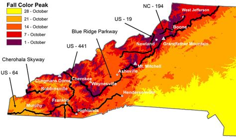 Map Shows Where And When Fall Colors Peak In North Carolina Wunc