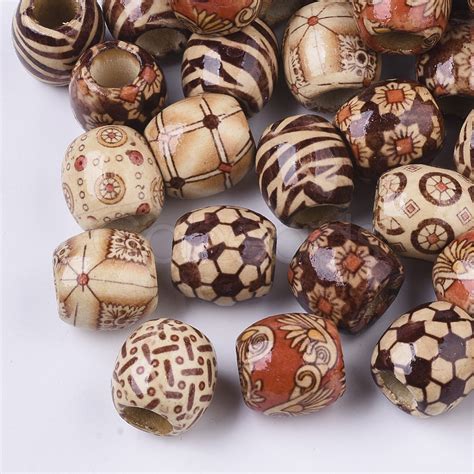 Cheap Printed Natural Wood Large Hole Beads Online Store Cobeads Com