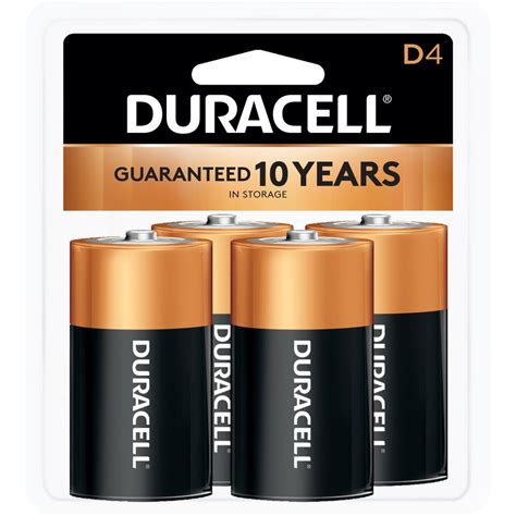 Duracell Coppertop Alkaline Size D Battery 4 Pack 004133330635 The
