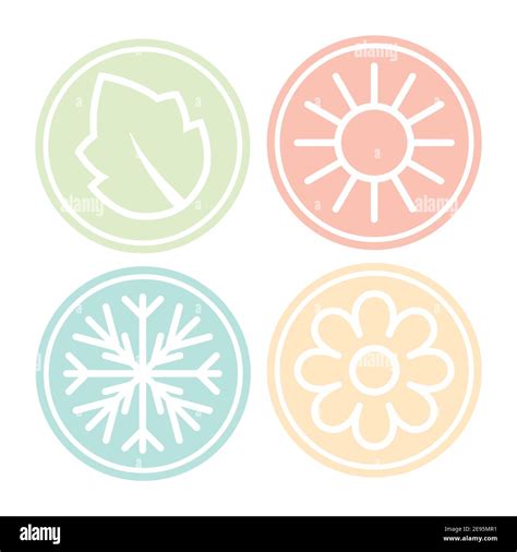 Four Nature Seasons Circles Stock Vector Image And Art Alamy