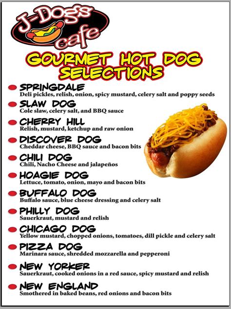 Free Printable Hot Dog Bar Menu Printables