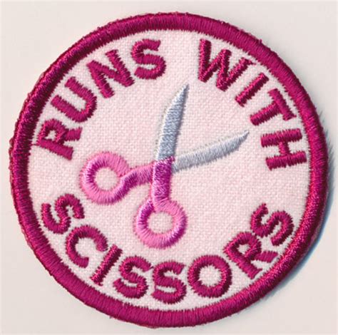 Runs With Scissors Patch Sew On Patch Applicae Patches For Etsy Uk