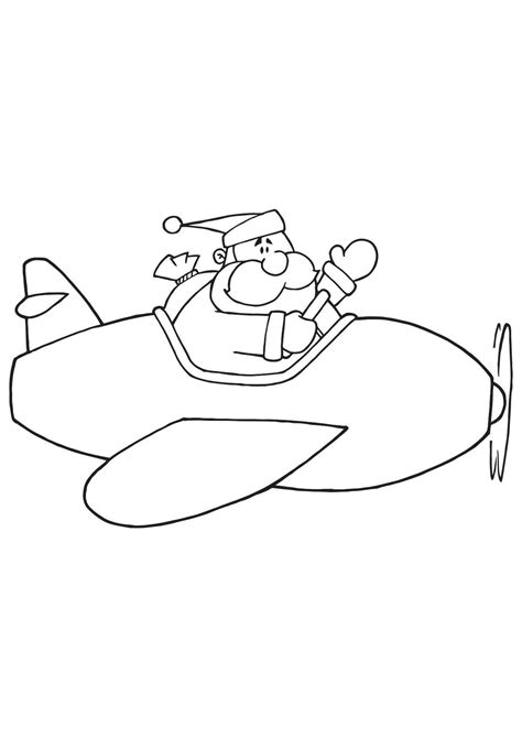 Coloriage Noël  le Père Noël en avion  Coloriage Noel  Coloriages Fetes