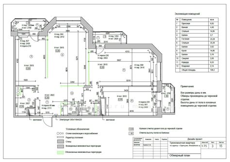 Обмерный план 3 х комнатной квартиры в Одинцово Дизайн проекты