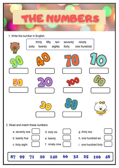 Numbers Interactive Worksheet Kids Math Worksheets Learning English