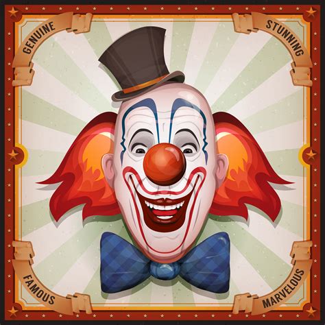 Download Vintage Circus Poster With Clown Head - Download Free Vectors, Clipart Graphics & Vector Art