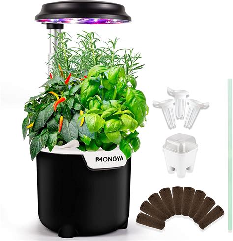 Mini Hydroponics Growing System Herb Garden Starter Kit With Led Grow