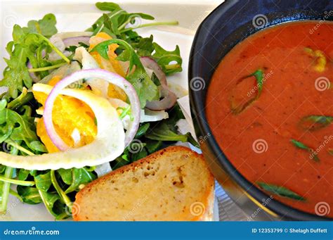Soup And Salad Stock Image Image Of Dinner Soup Nutritious 12353799