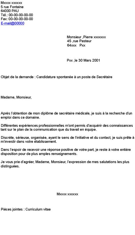 Lettre De Motivation Secr Taire M Dicale Sans Diplome Laboite Cv Fr