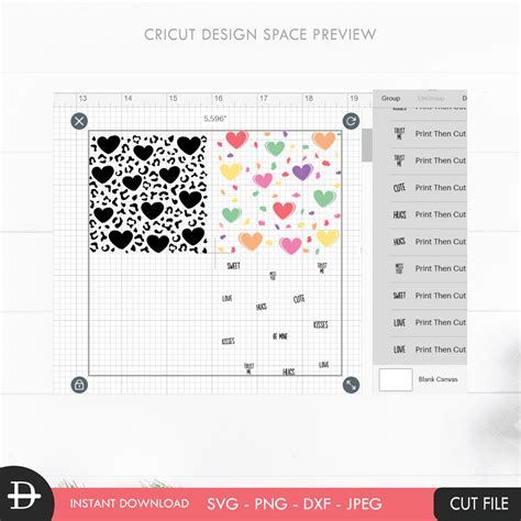 Candy Heart Leopard Pattern Svg Conversation Hearts Cheetah Etsy