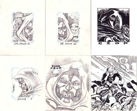 Uncut Doctor Doom Sketch Cards Pg 06 In Andrew Allens Gallery Of Doom