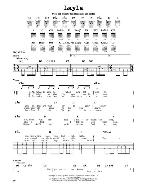 Layla Sheet Music By Eric Clapton Guitar Lead Sheet 164168