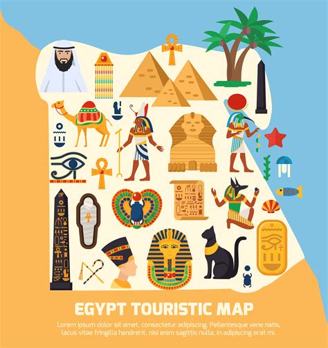 Egypt Touristic Map 483883 Vector Art At Vecteezy